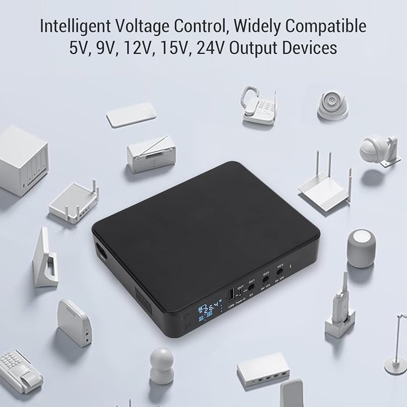 Garosa 10400mAh UPS Battery Backup with Digital Display USB Type C Output for Router Camera US Plug - Image 3